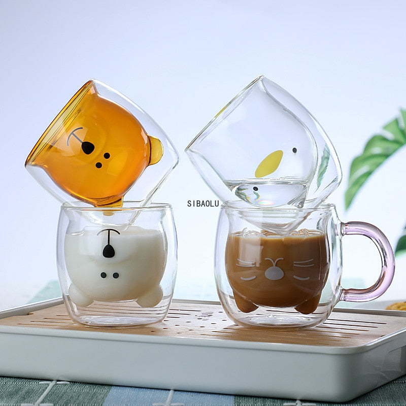 Cartoon Double Layer Borosilicate Glass Mug – Incense to Zen