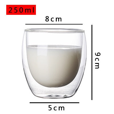 201-300ml Cartoon Double Layer Borosilicate Glass Mug Duck Bear Milk Drinks  Cup